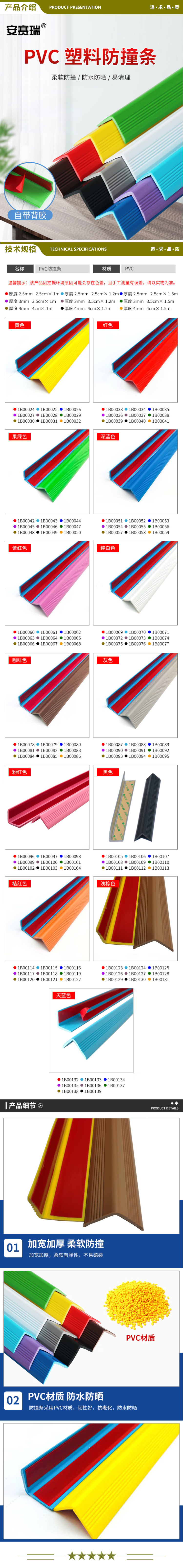 安赛瑞 1B00121 PVC塑料防撞条 护角条楼梯包角 台阶包边条 4cmx 1.2米 2.jpg