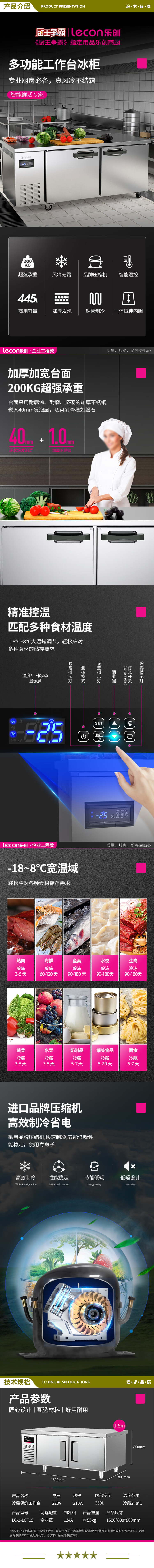乐创(lecon) LC-J-LCT15 1.5x0.8米 保鲜工作台 2.jpg