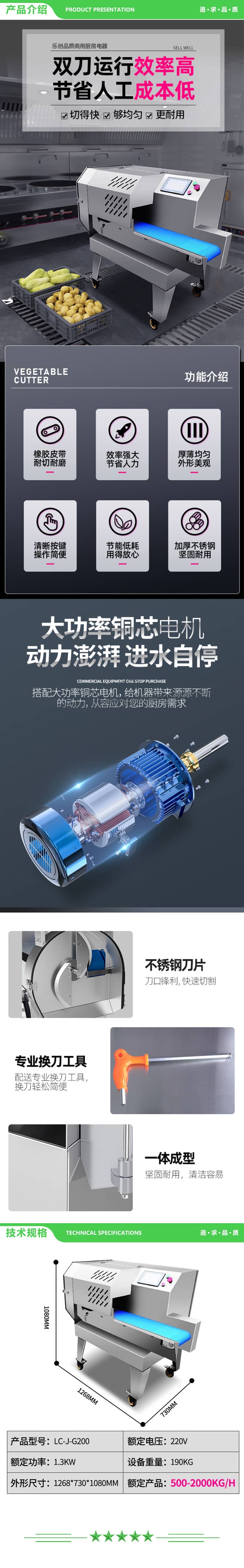 乐创 lecon LC-J-G200 商用大型切菜机 500-2000kg h酒店食堂切丁切丝切片机 2.jpg