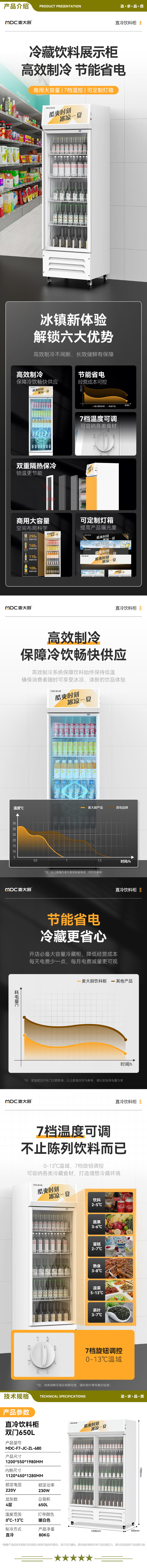 麦大厨 MDC-F7-JC-ZL-680 饮料柜展示柜冷藏柜立式商用冰柜啤酒水饮料陈列柜便利店超市展示柜水果保鲜柜   2.jpg