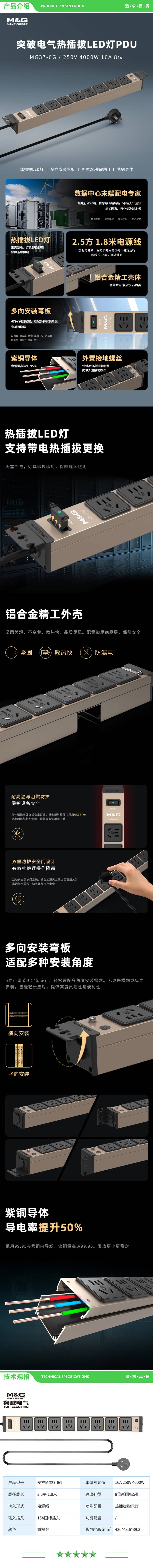 突破电气 MG37-6G 16A PDU机柜插座 插排 插线板 接线板 拖线板 8位1.8米线 热插拔灯 安推 2.jpg