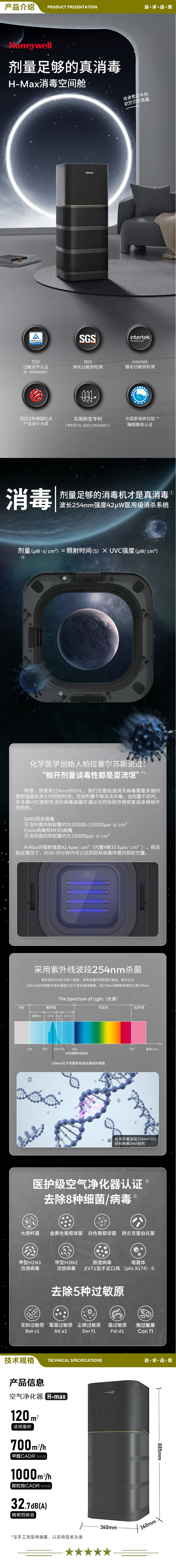 霍尼韦尔（Honeywell）KJ1000F-P22B 空气净化器除甲醛细菌流感病毒 卫健委备案消毒机h-max 大空间速净 2.jpg