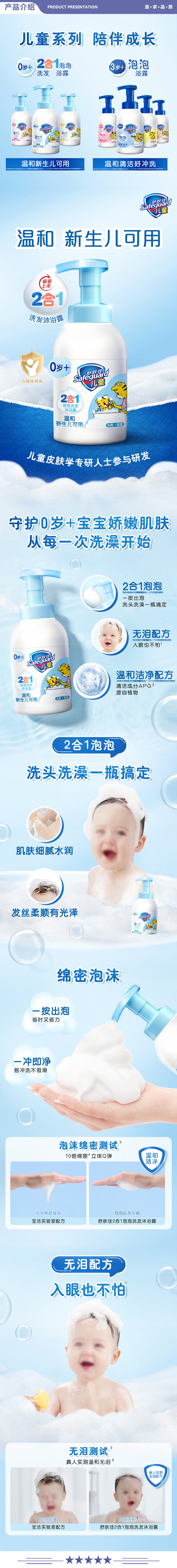 舒肤佳 无香415g 沐浴露 儿童洗发水二合一 无泪温和 2.jpg