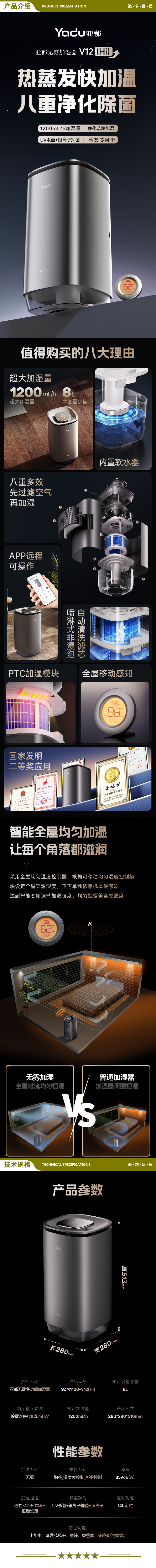 亚都（YADU）SZM1100-V12（Hi） 无雾加湿器卧室家用办公室空气加湿净化一体机大容量上加水热蒸发纯净母婴适用 2.jpg