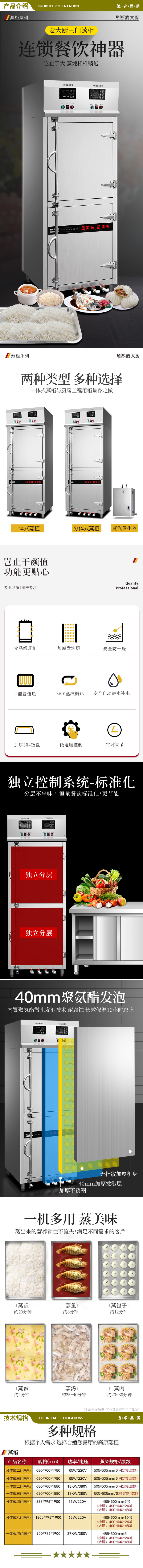 麦大厨 一体式二门蒸饭机 商用海鲜蒸柜分层电蒸箱酒店餐厅大型连锁餐饮全自动蒸菜  2.jpg
