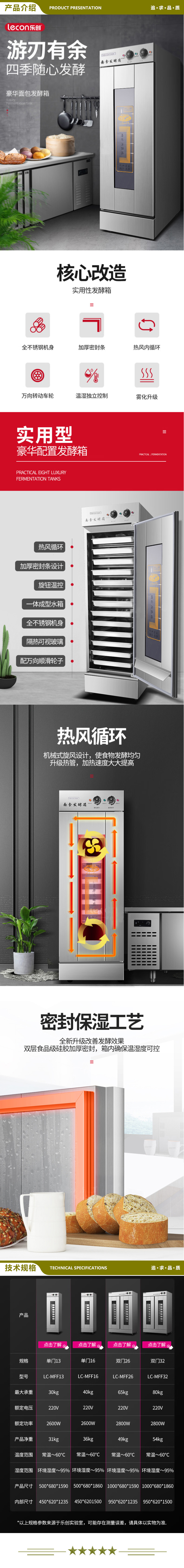 乐创（lecon）LC-MFF26 发酵箱商用烘培面包馒头发酵柜不锈钢大容量蒸笼醒发箱双门26盘   2.jpg
